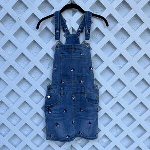 Womens Denim Mickey Mouse Overall Skirt